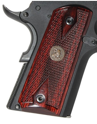 Pachmayr Laminated Wood Grips - 1911 Officer Rosewood Checker<