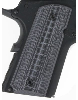 Pachmayr Dominator G10 Grips - 1911 Officer Gry-blk Grappler<