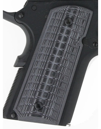 Pachmayr Dominator G10 Grips - 1911 Officer Gry-blk Grappler<