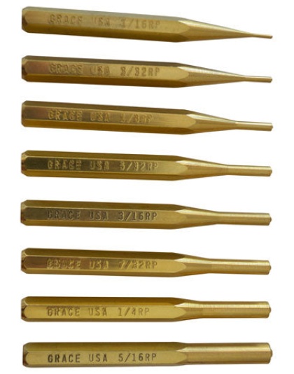 Grace Usa Punch Set - Roll Pin Punch Set Of 8 Brass